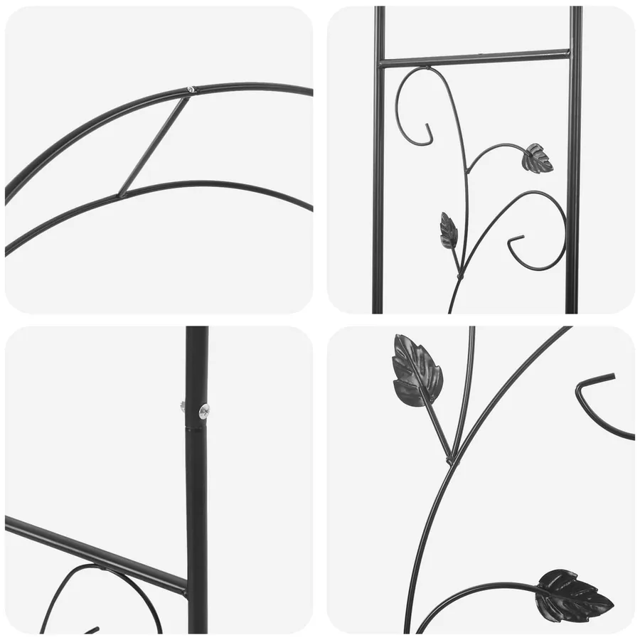Arche de jardin Floral Noir 115 x 37 x 231 cm - 8