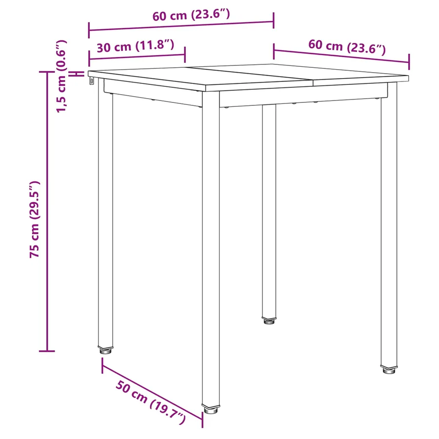 Table de salle à manger / Table de repas 60 x 60 x 75 cm MÉTAL - 10