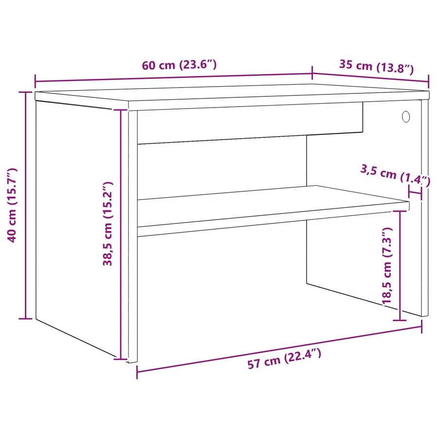 Meuble TV Bois ancien 60 x 35 x 40 cm Bois d'ingénierie - 10
