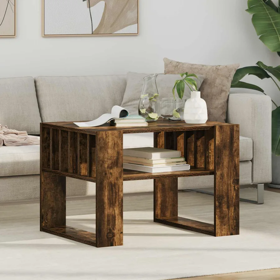 Table basse Chêne fumé 66 x 49,5 x 45 cm Bois d'ingénierie