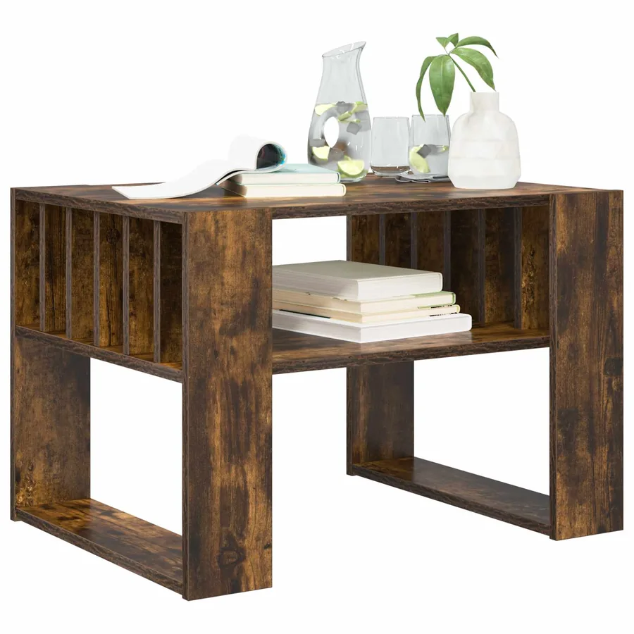 Table basse Chêne fumé 66 x 49,5 x 45 cm Bois d'ingénierie - 3