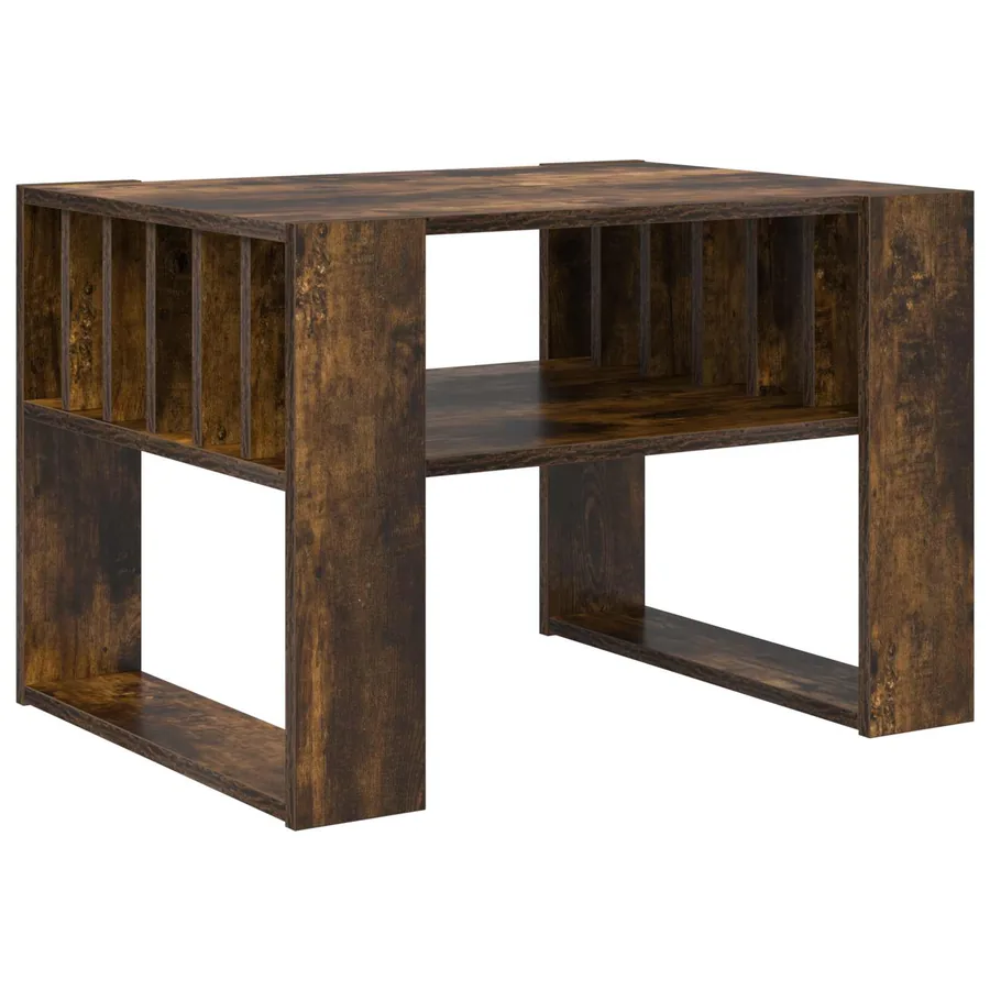 Table basse Chêne fumé 66 x 49,5 x 45 cm Bois d'ingénierie - 7