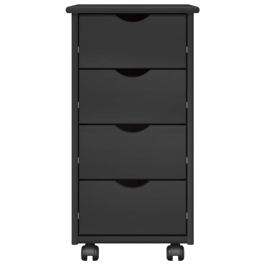 Cabinet roulant Gris 34 x 39 x 65,5 cm Bois de Pin Massif - 5