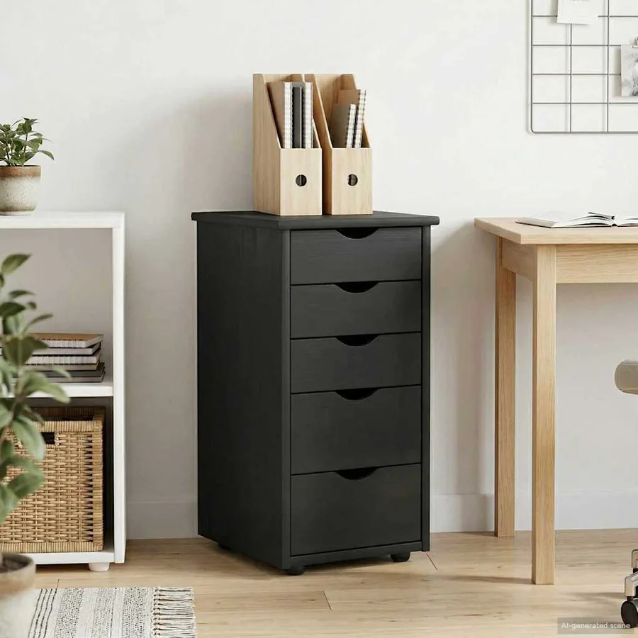 Armoire Gris 34 x 39 x 61,5 cm Bois de Pin Massif - 3