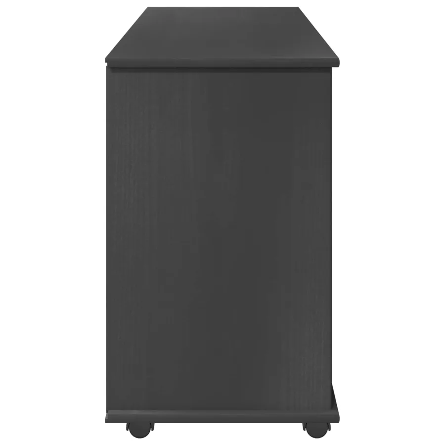 Cabinet roulant Gris 100 x 39 x 65,5 cm Bois de Pin Massif - 6