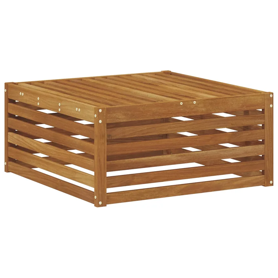 Pouf d'Extérieur Naturel 79 x 79 x 37 cm Bois d'Acacia Massif - 2