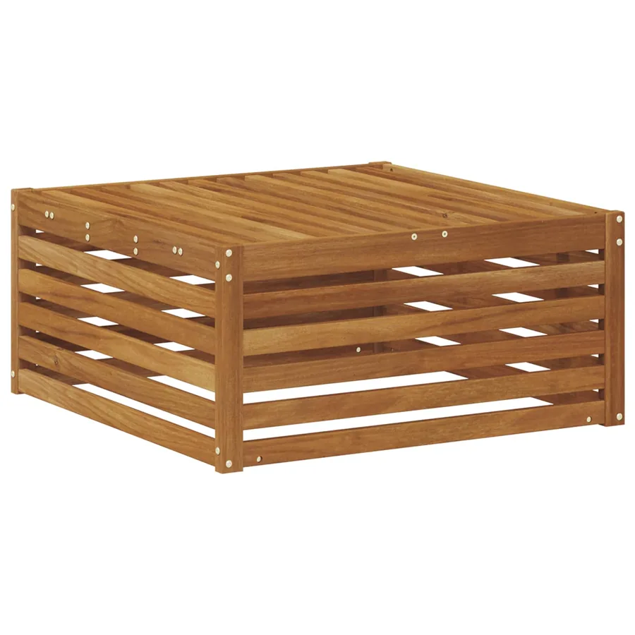 Pouf d'Extérieur Naturel 79 x 79 x 37 cm Bois d'Acacia Massif - 5