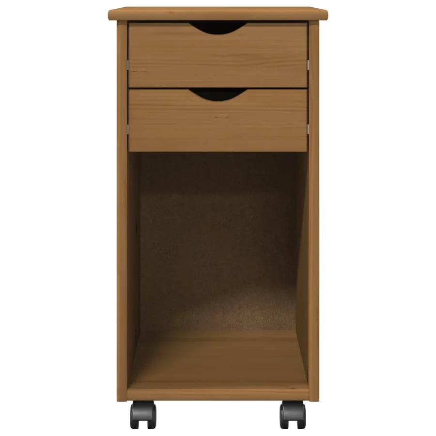 Cabinet roulant Brun Miel 34 x 39 x 65,5 cm Pin massif - 5
