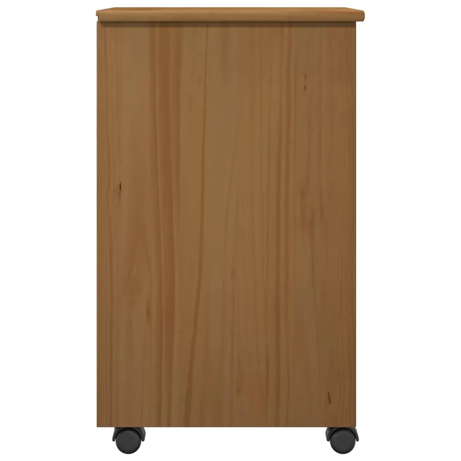 Cabinet roulant Brun Miel 34 x 39 x 65,5 cm Pin massif - 6
