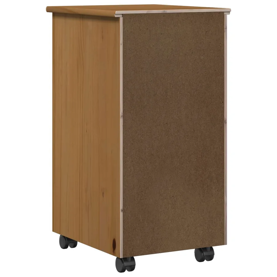Cabinet roulant Brun Miel 34 x 39 x 65,5 cm Pin massif - 7