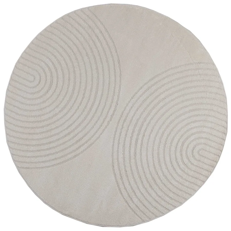 Tapis de surface Rond GALATI Crème Ø 160 CM Polyester - 2