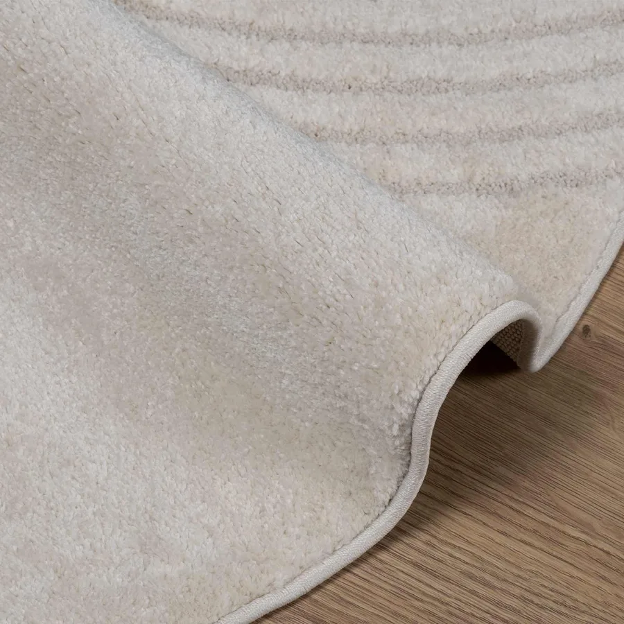 Tapis de surface Rond GALATI Crème Ø 160 CM Polyester - 5