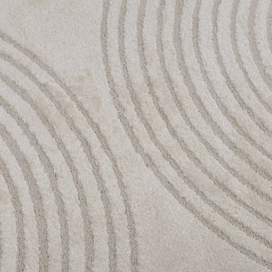Tapis de surface Rond GALATI Crème Ø 160 CM Polyester - 7