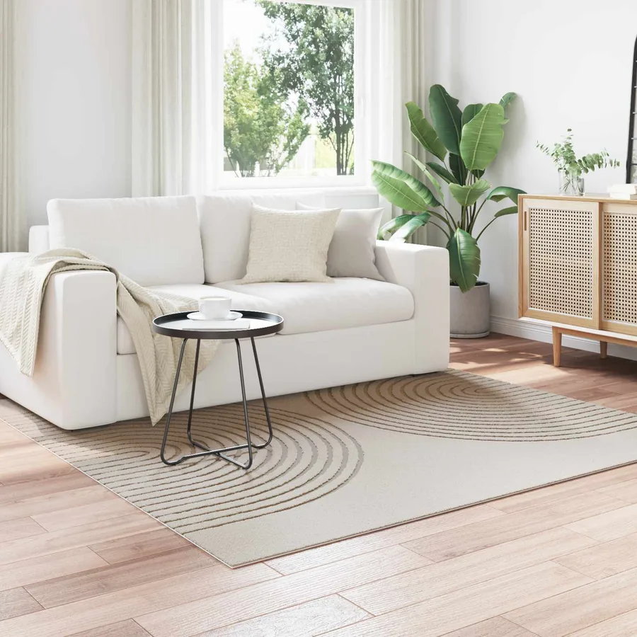 Tapis de surface Carré GALATI Crème 200 x 200 cm Polyester