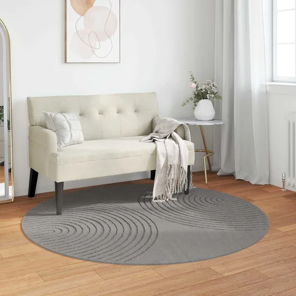 Tapis de surface Rond GALATI Gris Ø 160 CM Polyester