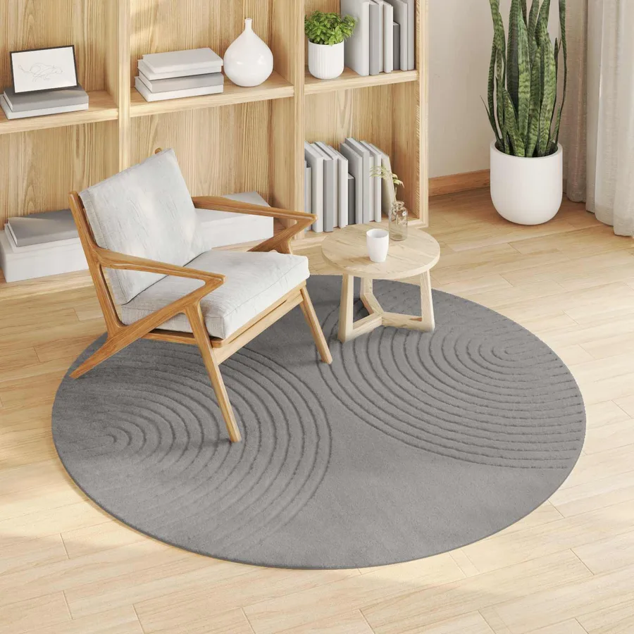 Tapis de surface Rond GALATI Gris Ø 160 CM Polyester - 3