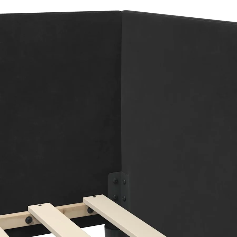 Cadre de lit d'angle avec matelas 2 pcs Noir Velours - 8