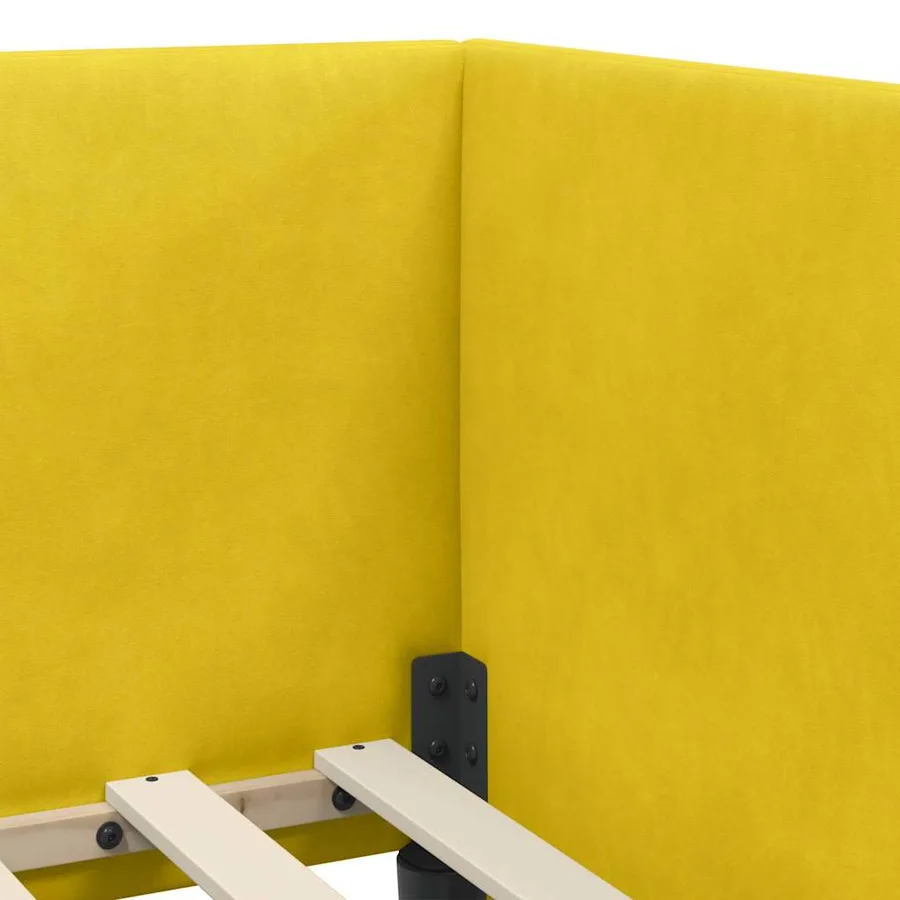 Cadre de lit d'angle avec matelas 2 pcs Jaune Velours - 10