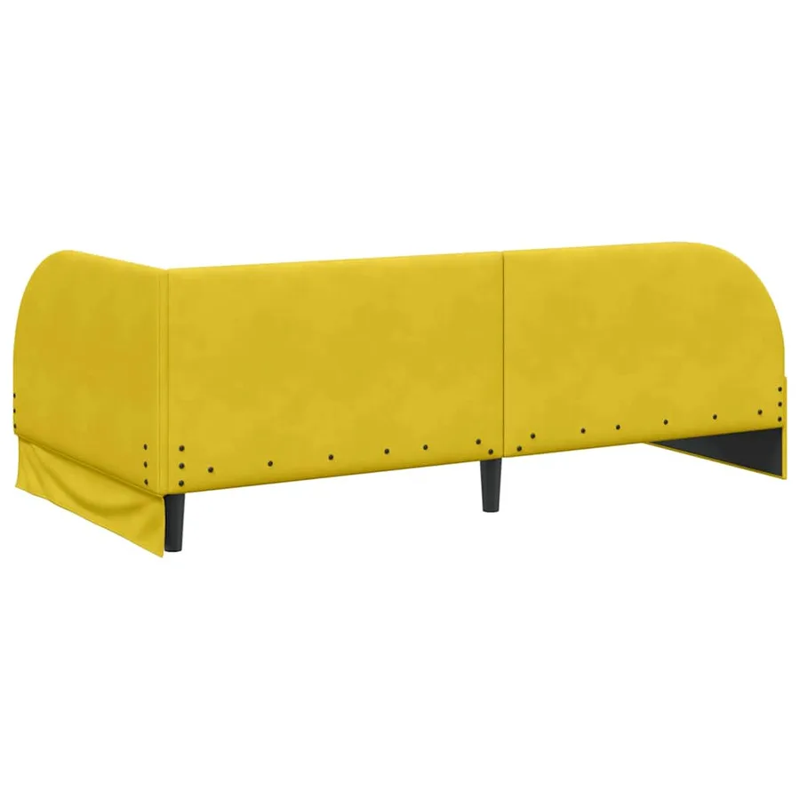 Cadre de lit d'angle avec matelas 2 pcs Jaune Velours - 9