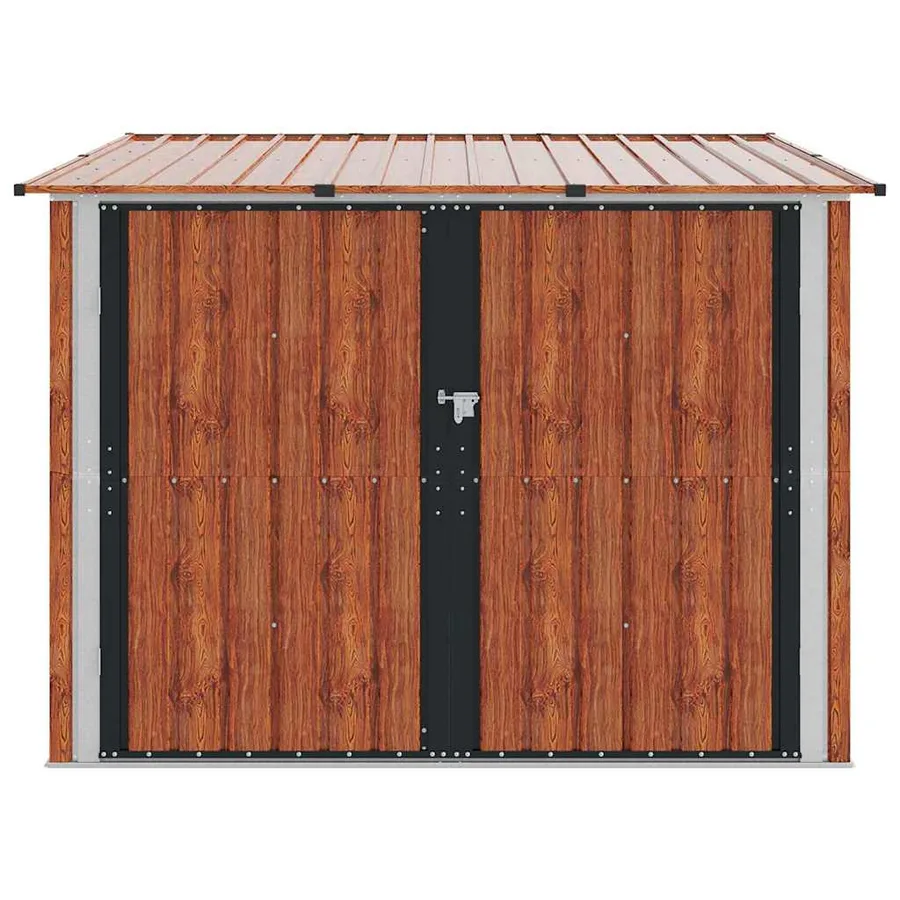 Abri de vélo 3 pcs Marron 216 x 207 x 158 cm Métал - 6