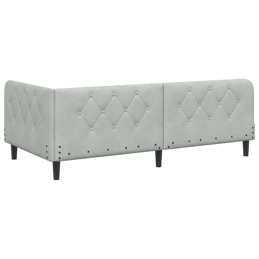 Cadre de lit d'angle Gris clair 90 x 200 cm Velours - 9