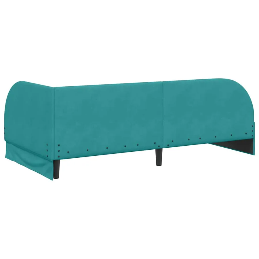 Cadre de lit d'angle avec matelas 2 pcs Turquoise Velours - 9