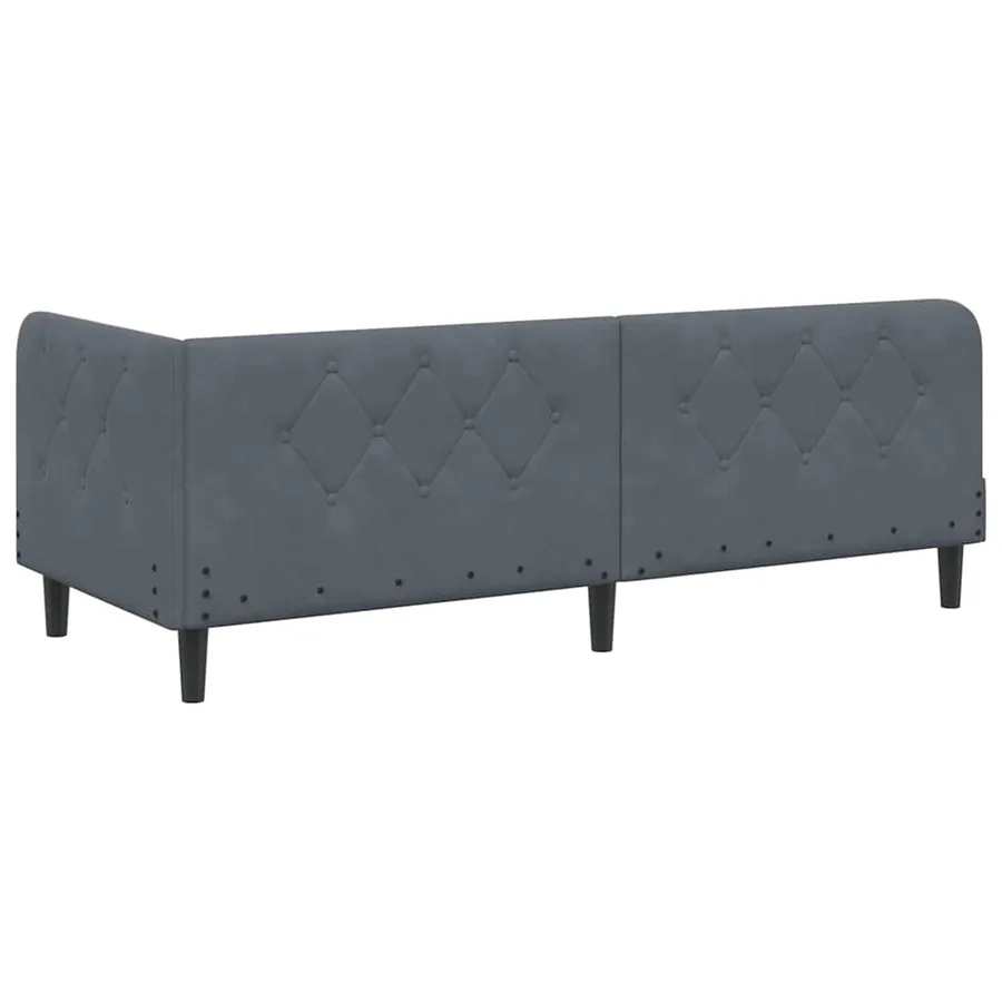 Cadre de lit d'angle Gris foncé 80 x 200 cm Velours - 9