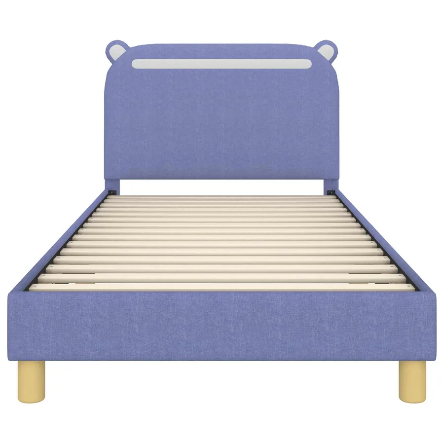Cadre de lit pour enfants avec tête de lit Bleu denim Tissu - 5