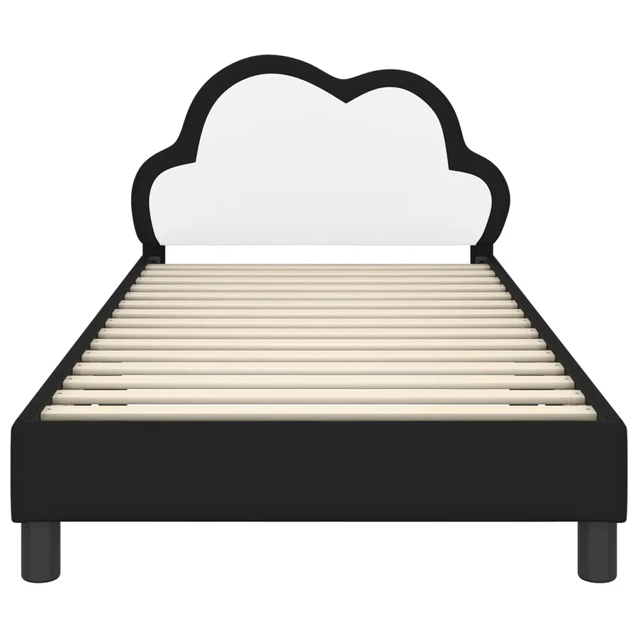 Cadre de lit pour enfants avec tête de lit Noir 90 x 190 cm PU - 5