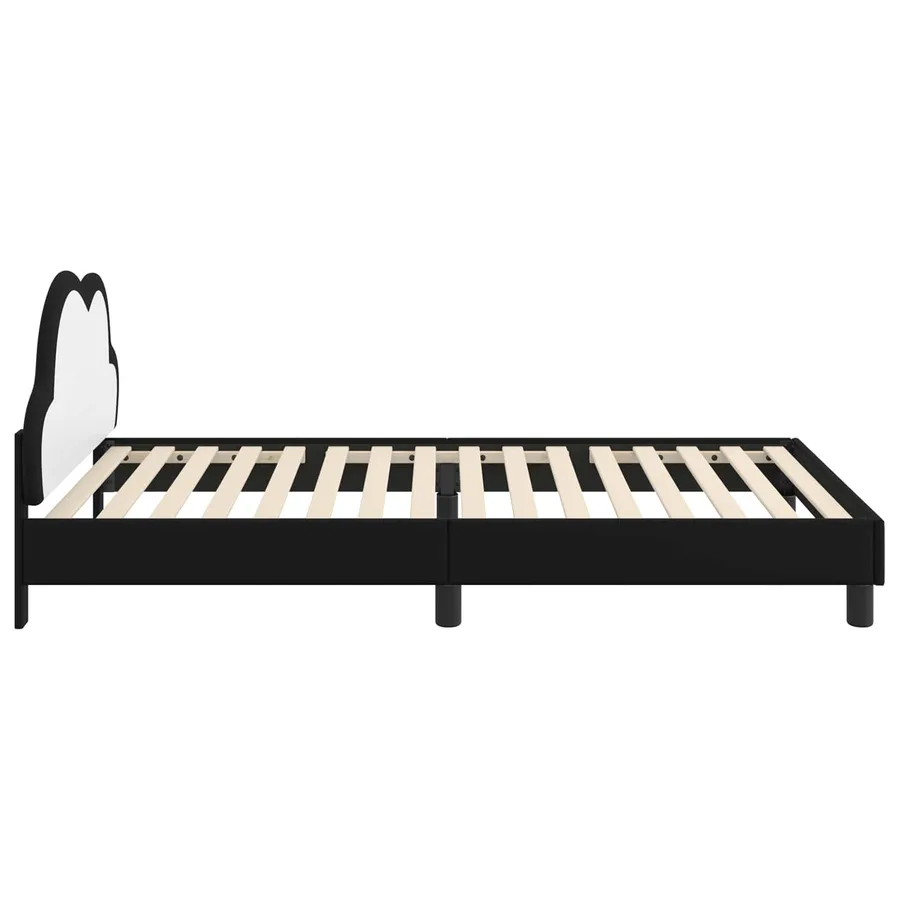 Cadre de lit pour enfants avec tête de lit Noir 90 x 190 cm PU - 6