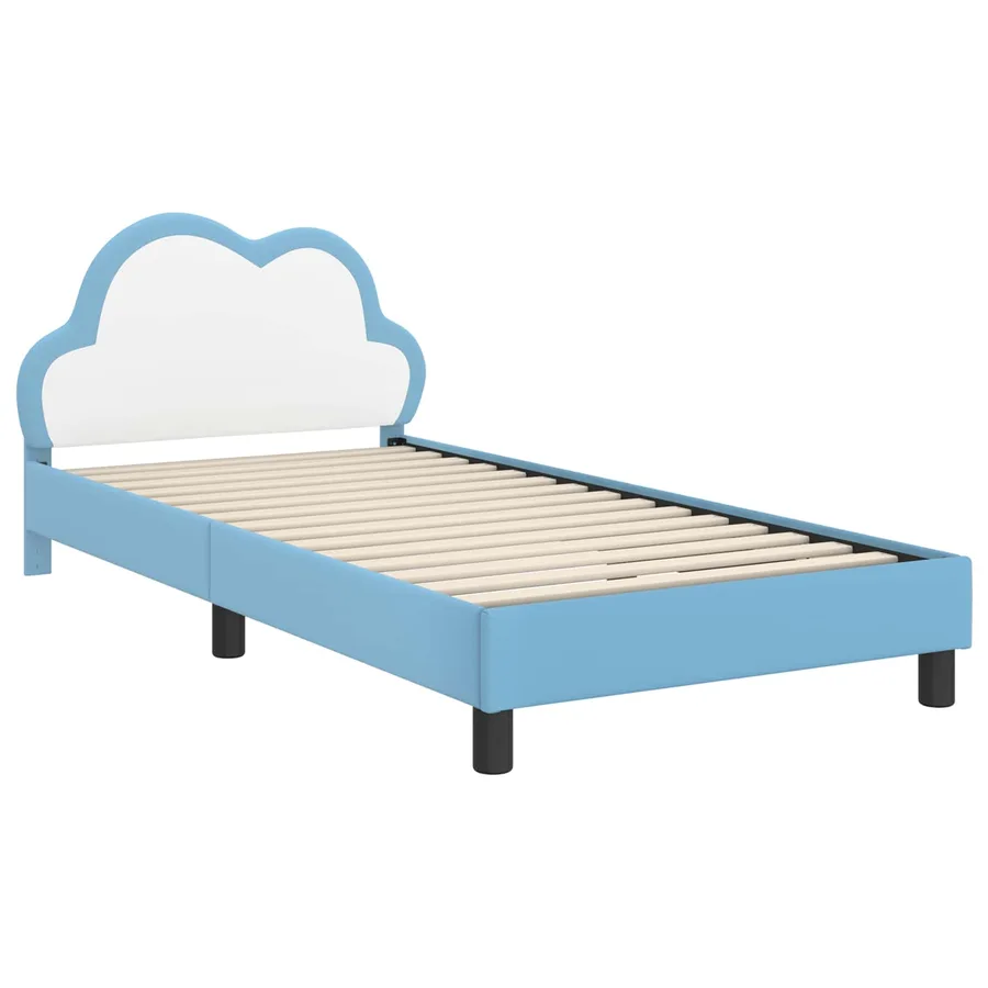 Cadre de lit pour enfants avec tête de lit Bleu 90 x 200 cm PU - 4