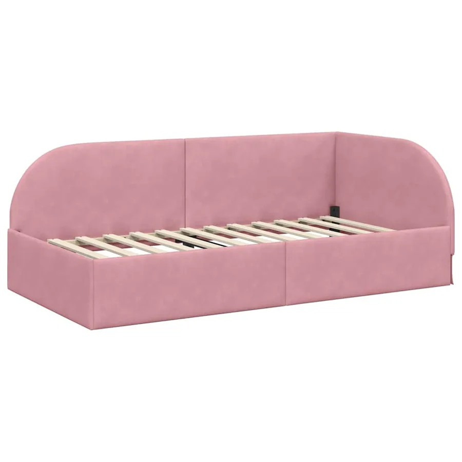 Cadre de lit d'angle avec matelas 2 pcs Gris Velours - 6