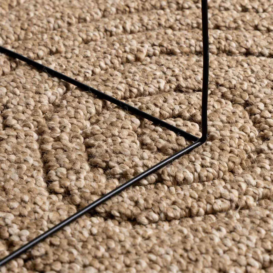 Tapis de surface Rond Moiré AGIRA Naturel Ø 160 CM Polyester - 5