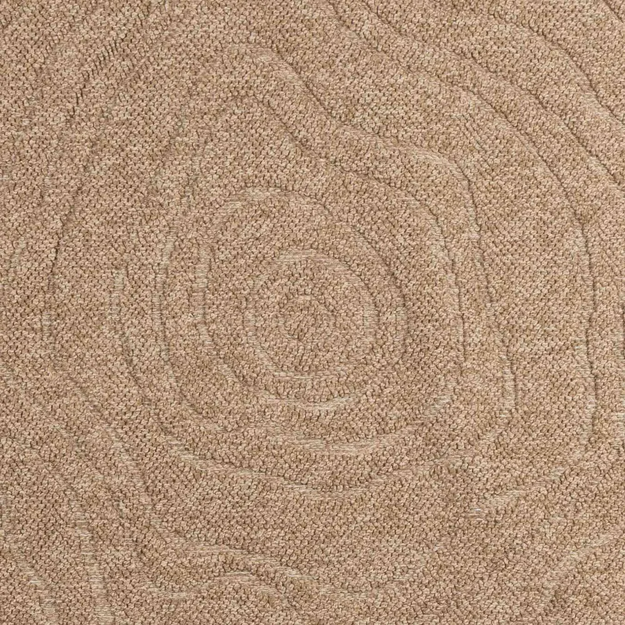 Tapis de surface Rond Moiré AGIRA Naturel Ø 160 CM Polyester - 7