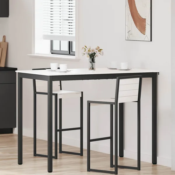 Table de bar Blanc 140 x 80 x 105 cm Bois de pin massif