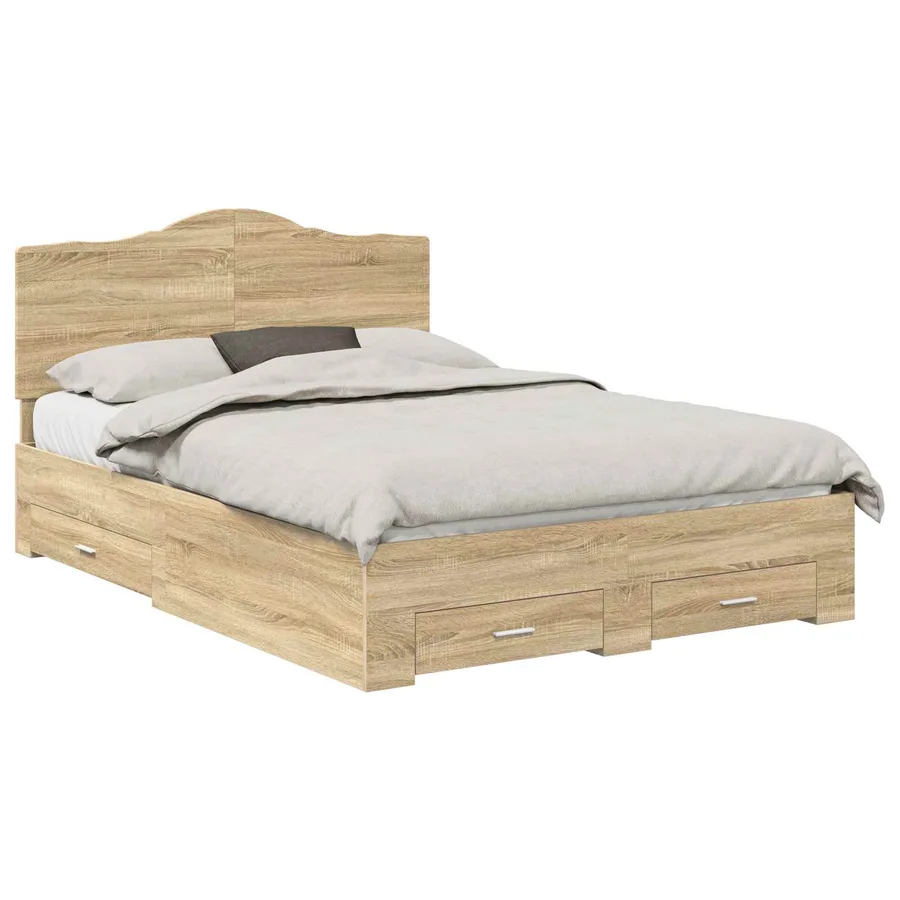 Cadre de lit Chêne Sonoma 150 x 200 cm Bois d'ingénierie - 2