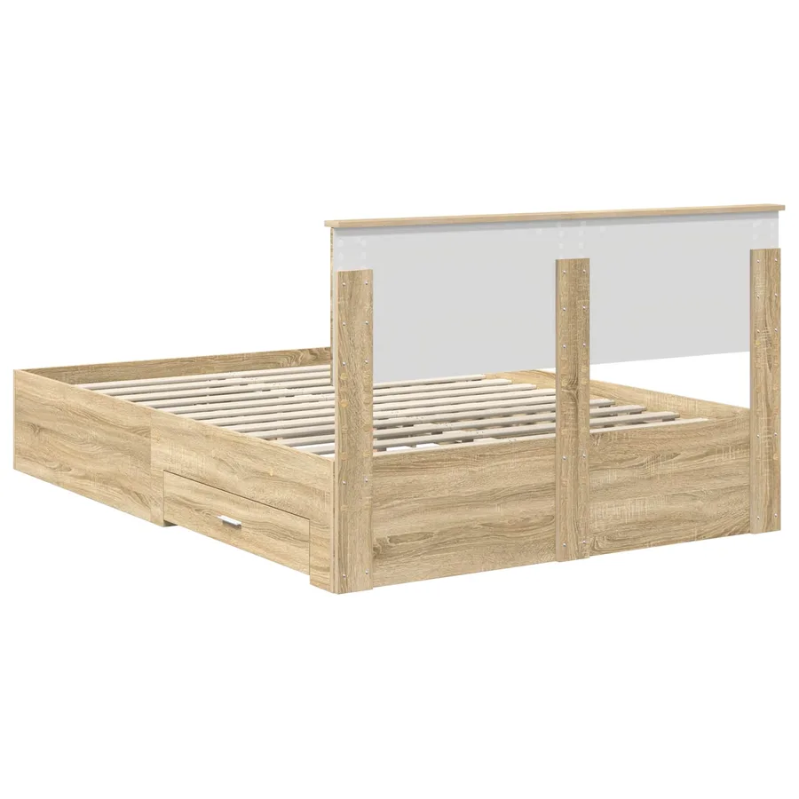 Cadre de lit Chêne Sonoma 150 x 200 cm Bois d'ingénierie - 10