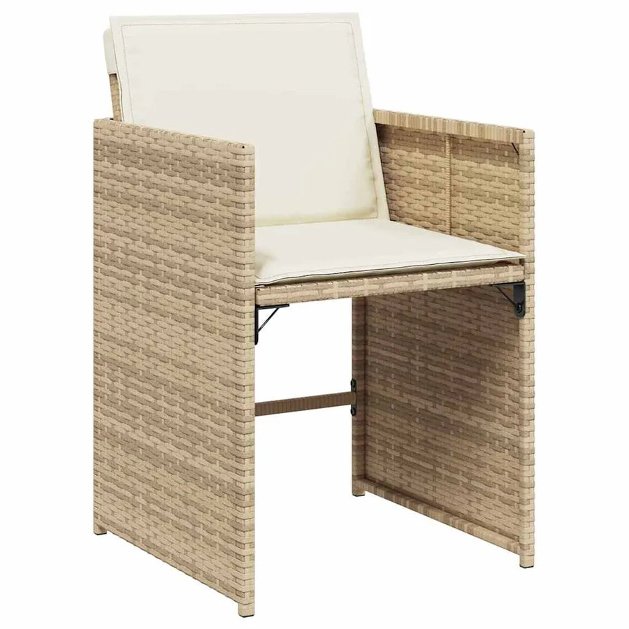 Ensemble de salle à manger pour jardin 9 pcs Beige polyrotin - 6