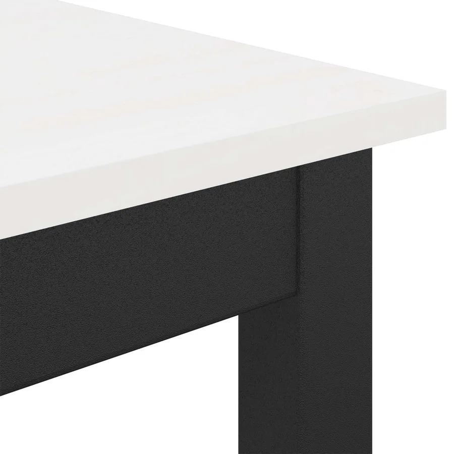 Table de bar Blanc 200 x 100 x 105 cm Bois de pin massif - 7