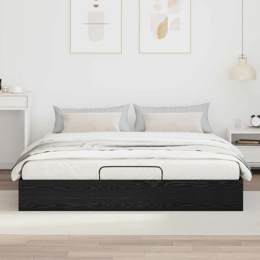 Cadre de lit ottoman avec stockage Chêne Noir 203 x 180 x 25 cm - 4