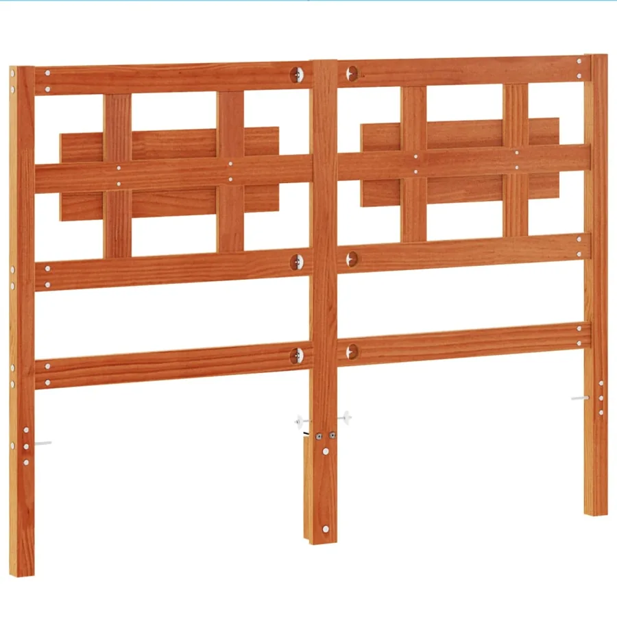 Tête de lit cire marron 135 cm bois massif de pin - 6