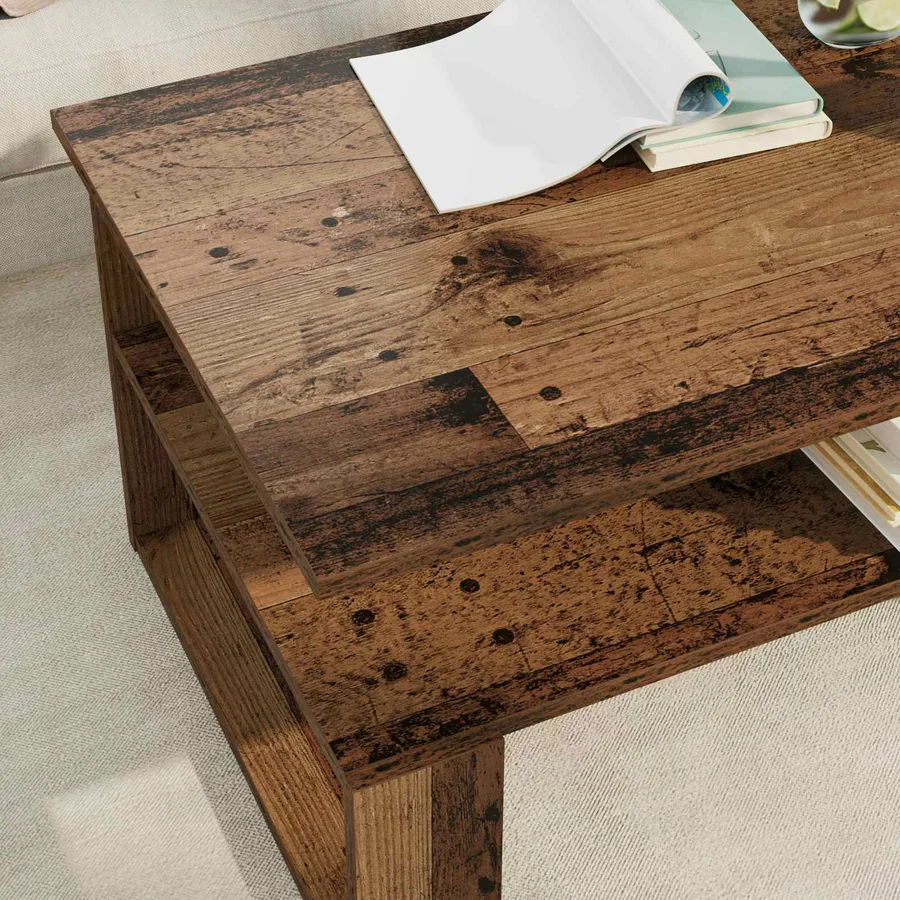 Table basse Bois ancien 90 x 50 x 40 cm Bois d'ingénierie - 4