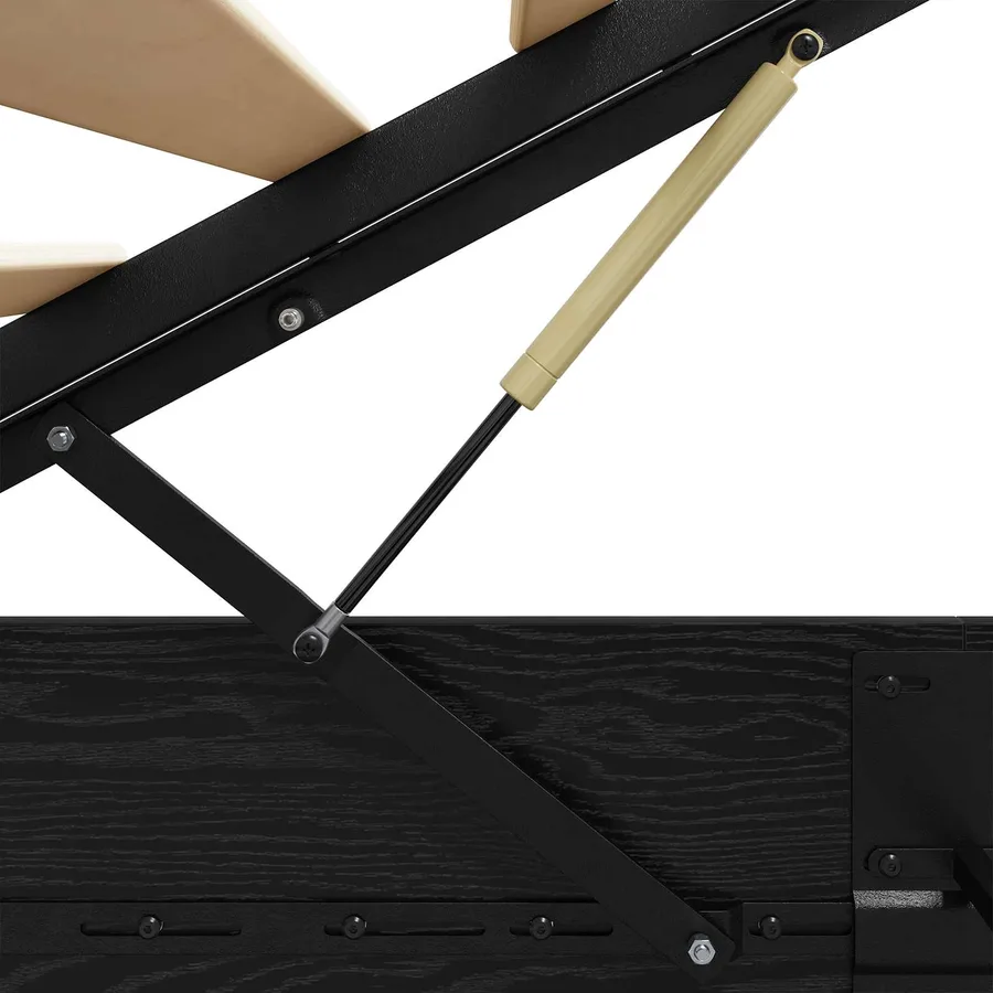 Cadre de lit ottoman avec stockage Chêne Noir 193 x 135 x 25 cm - 9