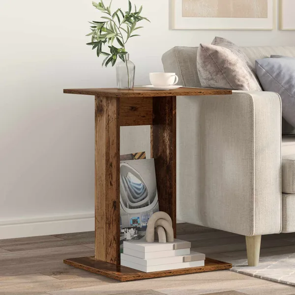Table d'appoint Bois ancien 45 x 40 x 62,5 cm Bois d'ingénierie