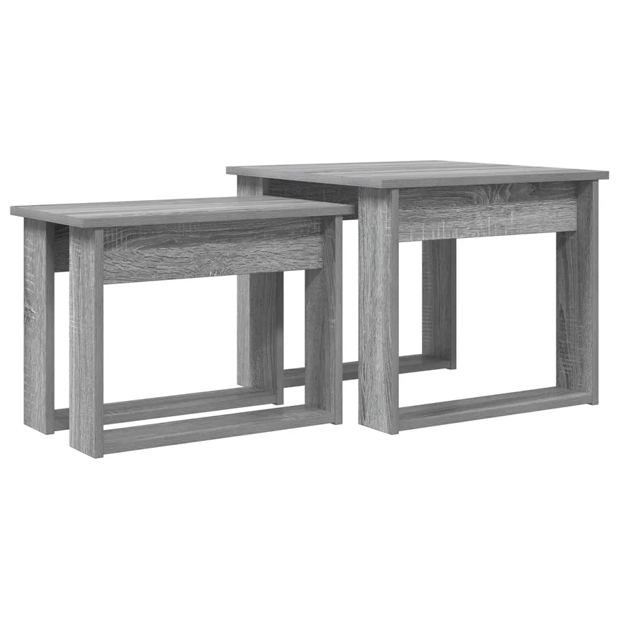 Ensemble de tables basses 2 pcs Gris Sonoma Bois d'ingénierie - 2