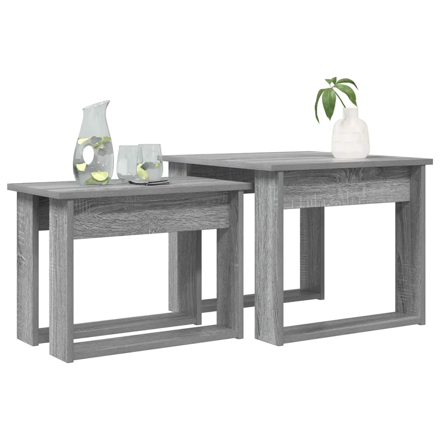 Ensemble de tables basses 2 pcs Gris Sonoma Bois d'ingénierie - 3