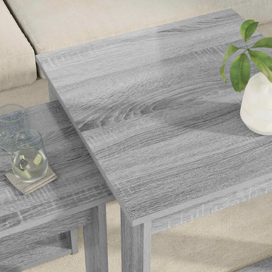 Ensemble de tables basses 2 pcs Gris Sonoma Bois d'ingénierie - 4