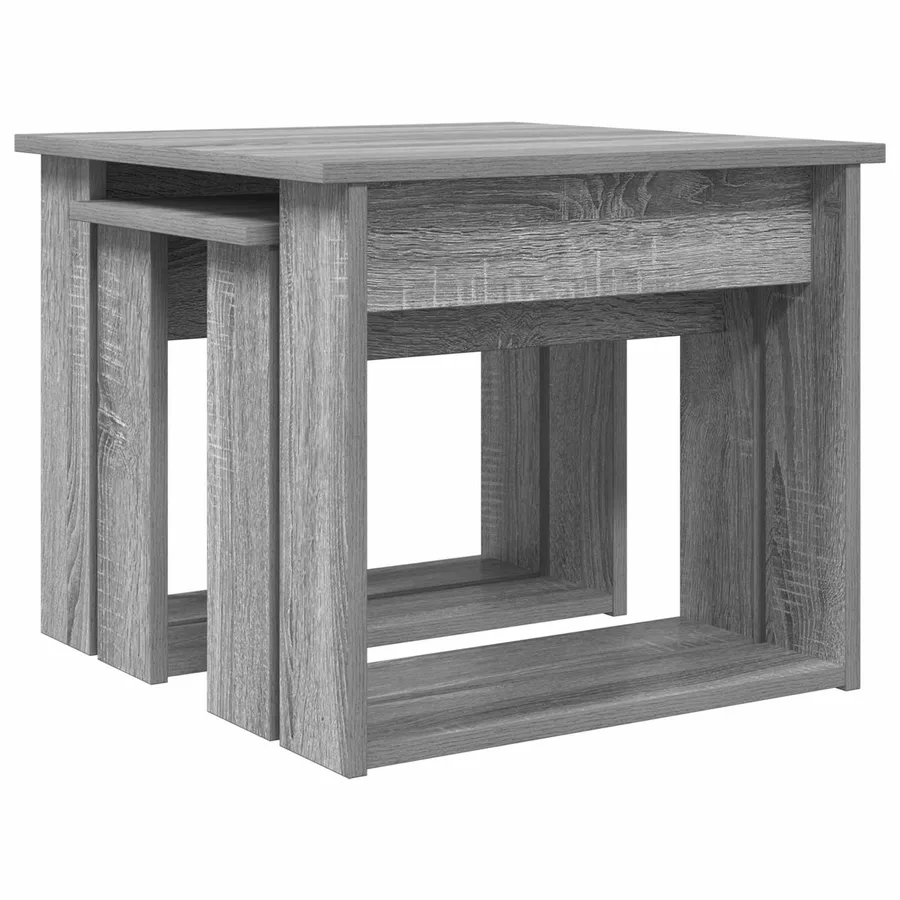 Ensemble de tables basses 2 pcs Gris Sonoma Bois d'ingénierie - 5