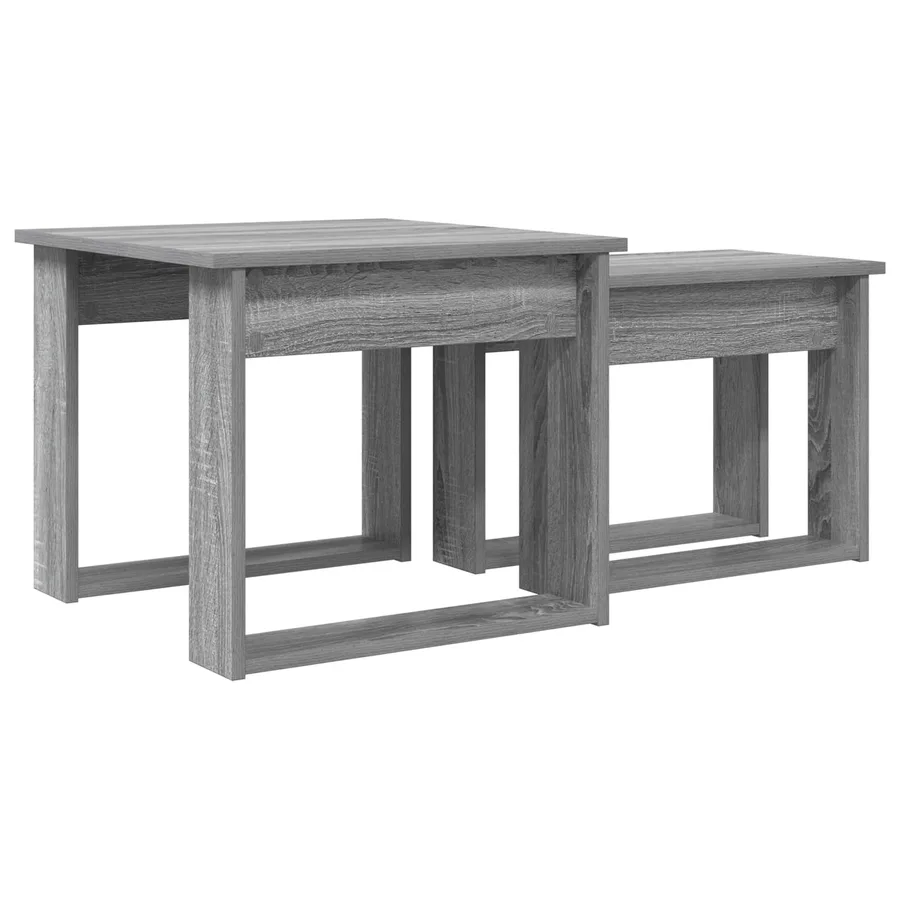 Ensemble de tables basses 2 pcs Gris Sonoma Bois d'ingénierie - 8