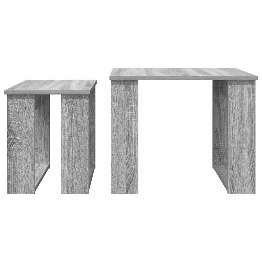Ensemble de tables basses 2 pcs Gris Sonoma Bois d'ingénierie - 9
